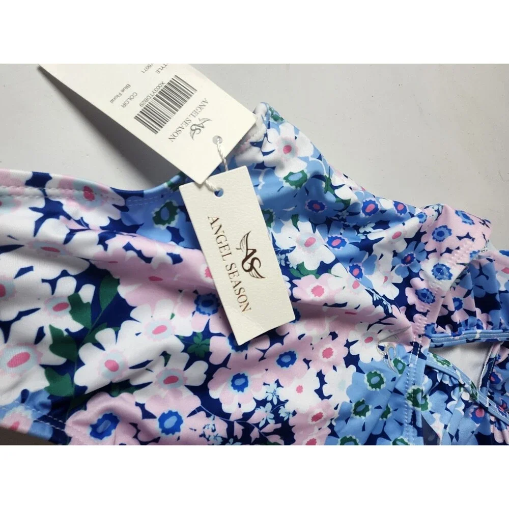 NWT Angel Season Girl’s One Piece Floral Swimsuit - Size 2T - UPF 50+